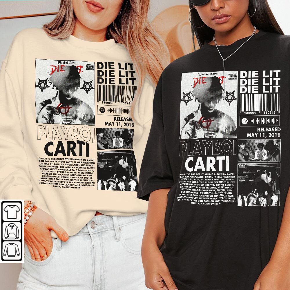 Playboi Carti Rap Shirt, Die Lit Album Shirt, Vintage Rapper Hiphop
