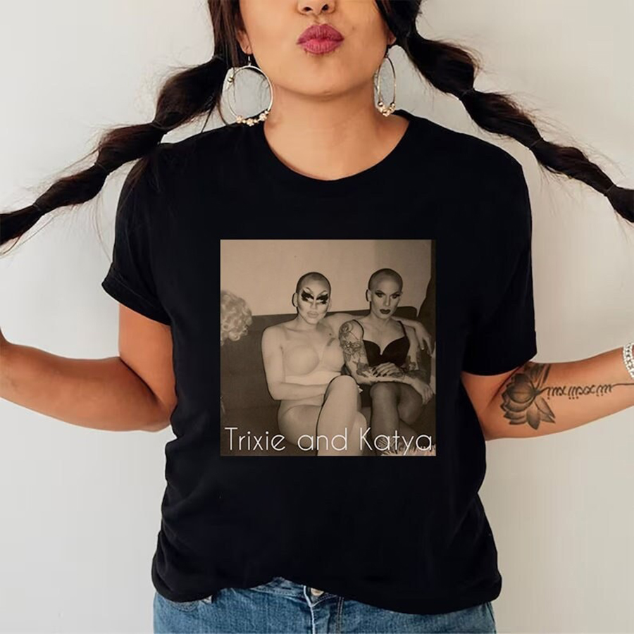 Trixie And Katya Best Seller Unisex Vintage Tee, Black And White Shirt, Trixie Mattel Playb Drag Queen Unisex Tee