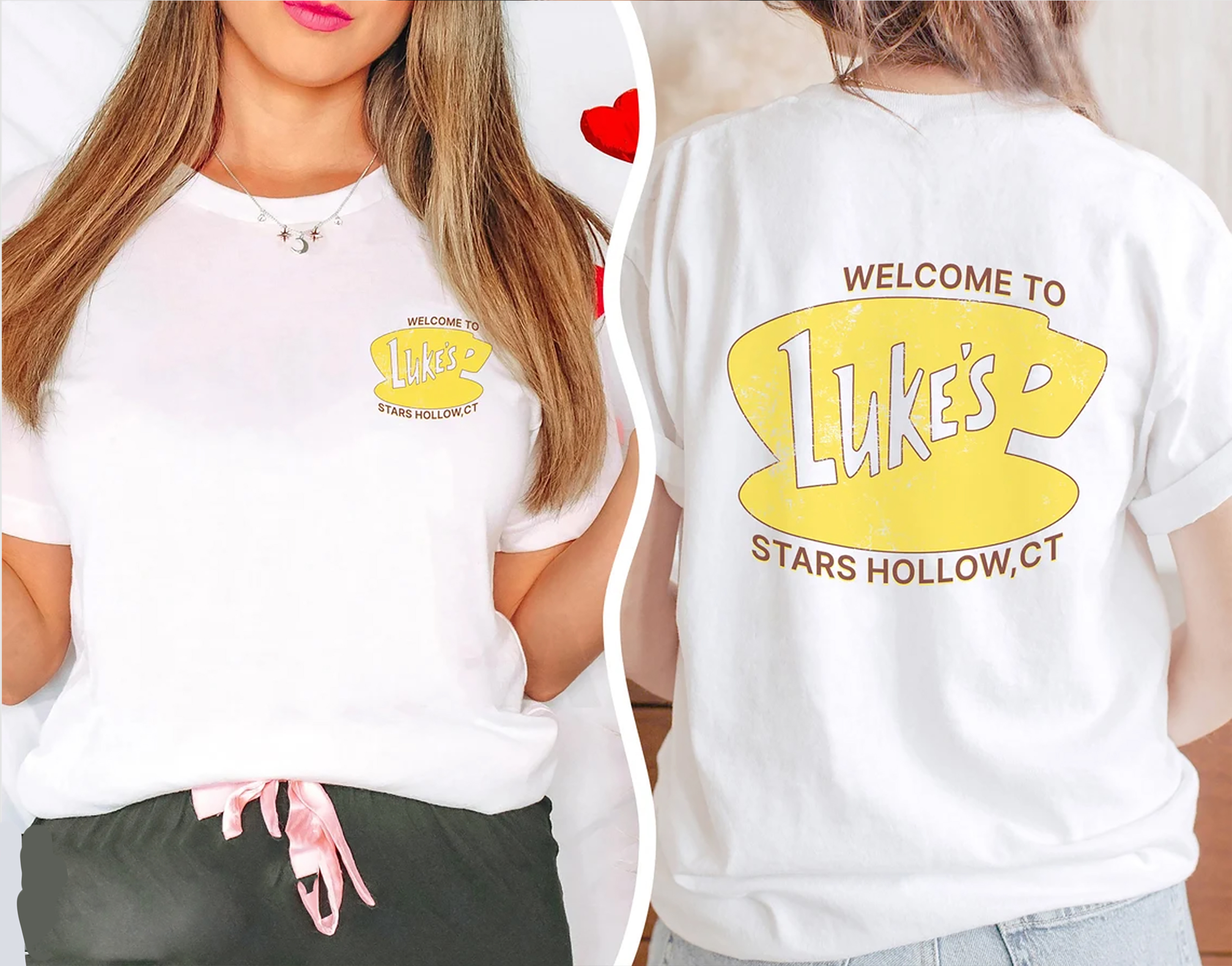 LukeS Diner Stars Hollow Shirt, Retro Text LukeS Diner SweatShirt