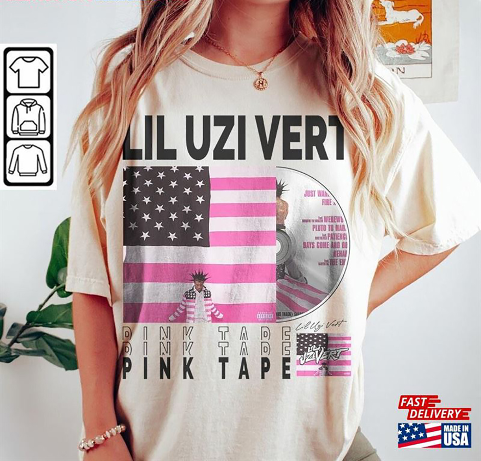 Lil Uzi Vert Rap TShirt Y2K 90S Merch Vintage Pink Tape T-Shirt World Tour Tickets Album American Flag V4 L17 SweatShirt