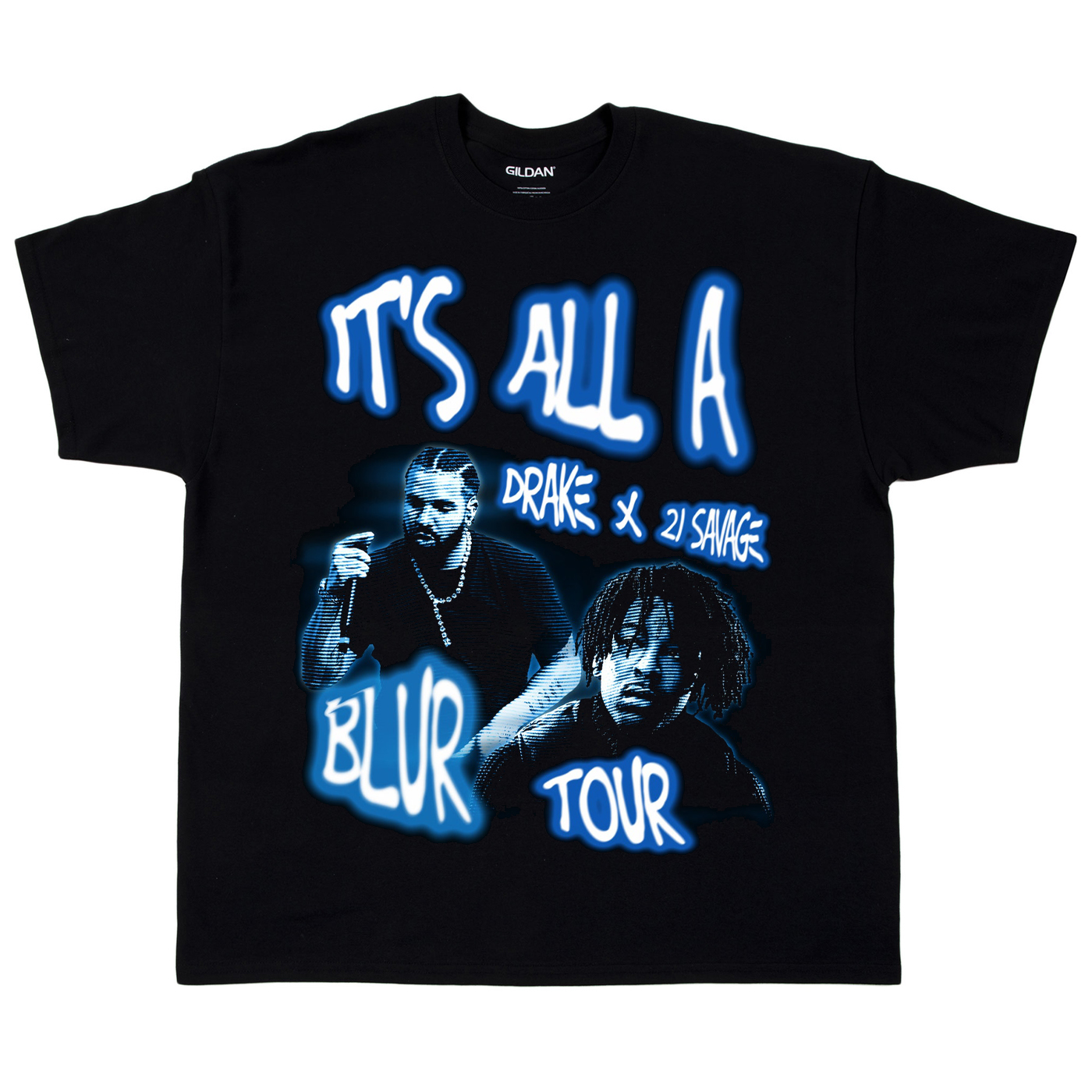 Vintage Drake ItS All A Blur Tour T-Shirt, Drake 21 Savage Rap Tour Shirt