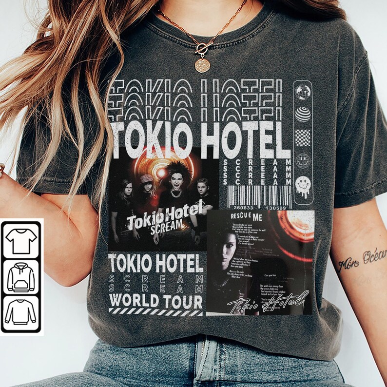  Tokio Hotel Music Shirt, Y2K 90S Merch Vintage Tokio Hotel Band Tour Shirt