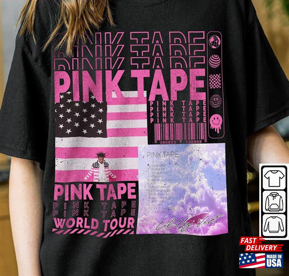 Lil Uzi Vert Rap Shirt Y2K 90S Merch Vintage Pink Tape T-Shirt World Tour Tickets Album American Flag V1 L17 SweatShirt Classic