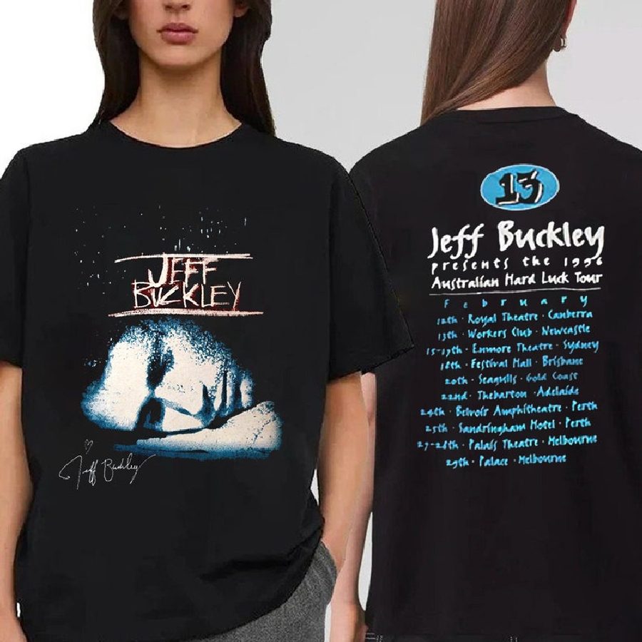 Vintage 1996 Jeff Buckley Hard Luck Tour T-Shirt, 90S Jeff Buckley Concert Tour T-Shirt