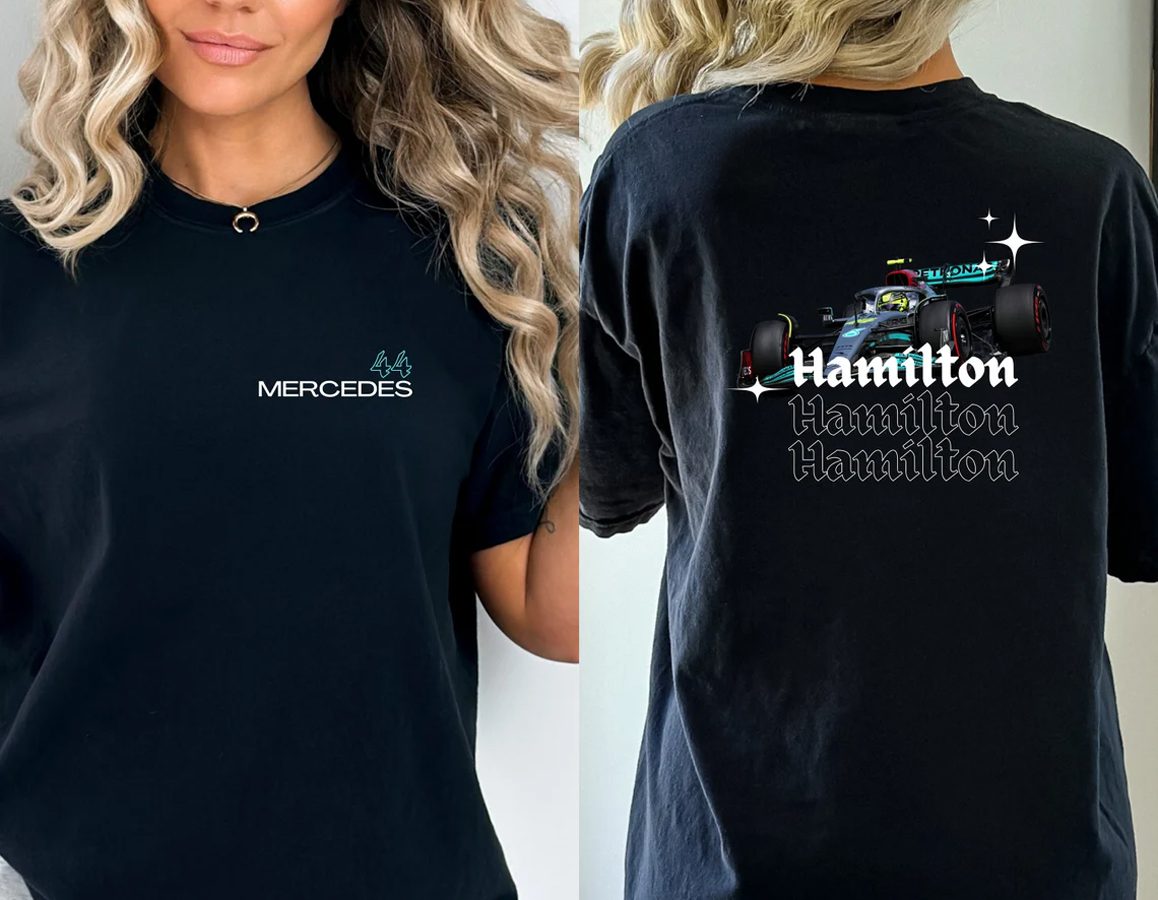 Lewis Hamilton Mercedes F1 Comfort Color, Black Vintage Style TShirt