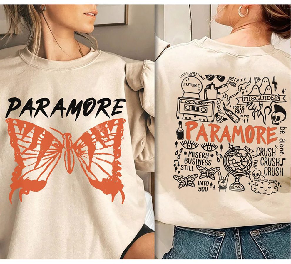 Paramore Sweatshirt, 2 Side Vintage Merch Paramore American Sweatshirt
