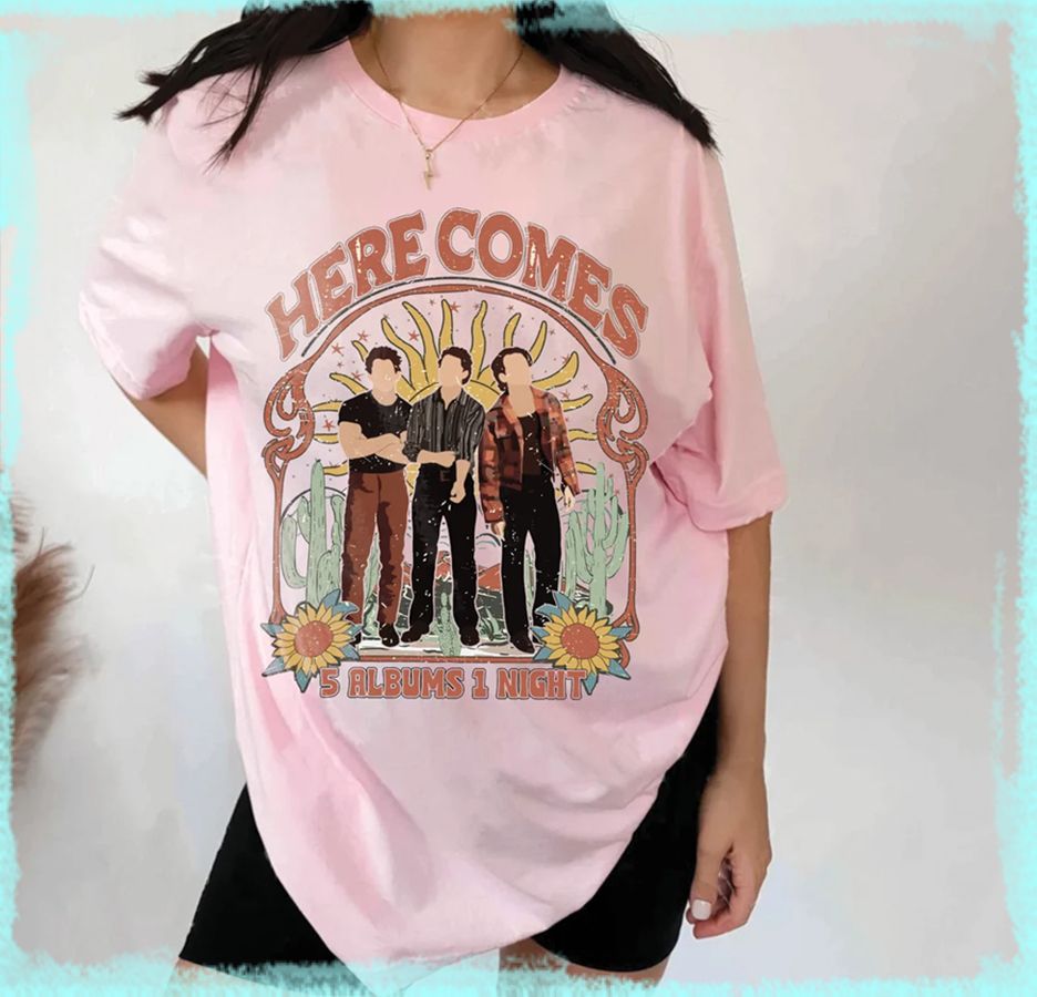 Jonas Brothers Five Albums One NighShirt, Retro Jonas Brothers Tour Shirt