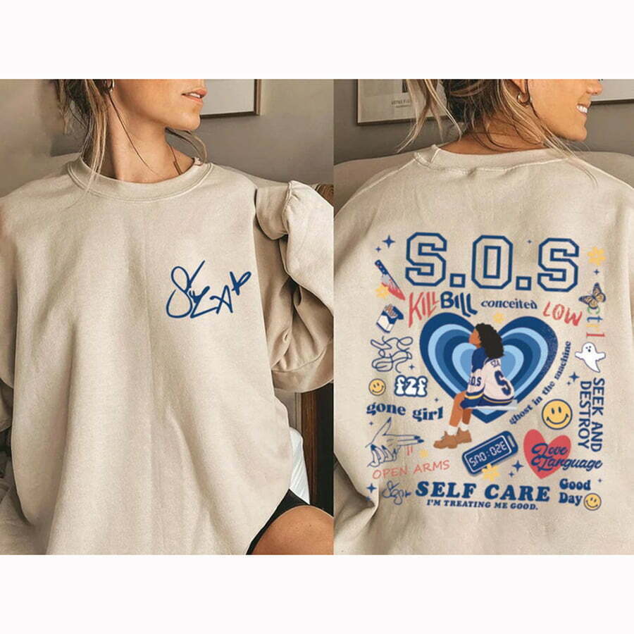 Sza Sos Full Tracklist Sweatshirt, Vintage Sza Sweatshirt, Sza Sos Sweatshirt, Sza Merch, Sos Album
