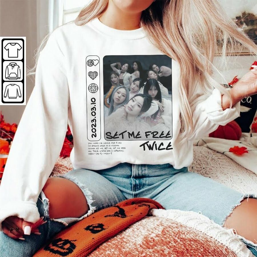 Twice Kpop Sweatshirt, Set Me Free Album Vintage Sweatshirt, Kpop Music Sweatshirt