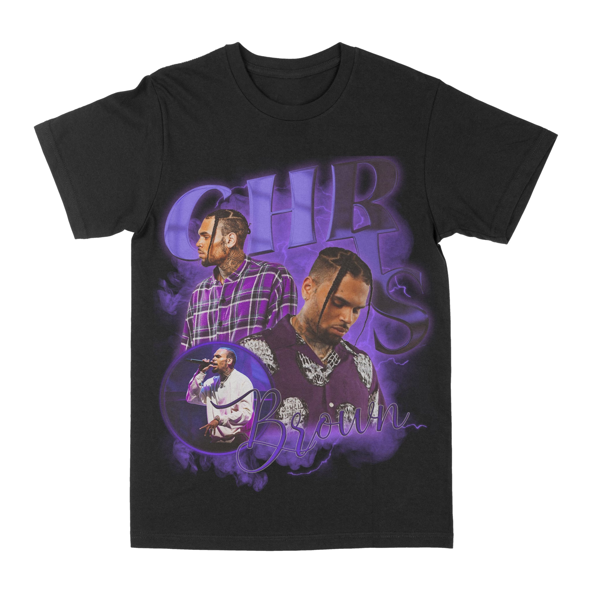 Chris Brown Purple Graphic Shirt