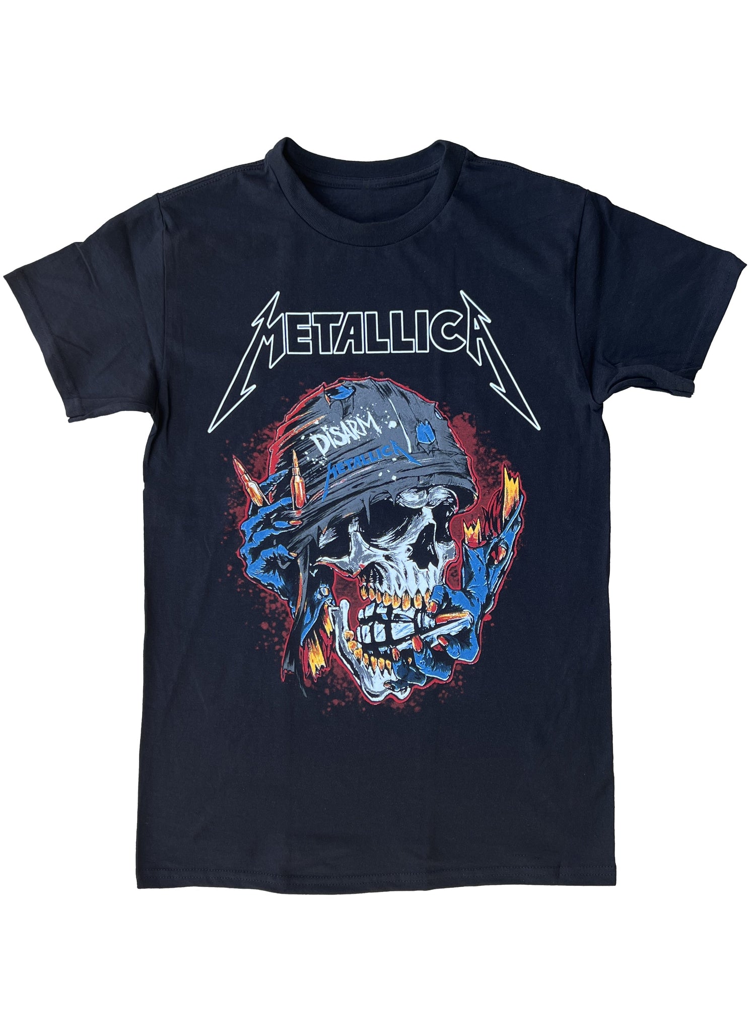 Metallica Skull Helmet Graphic Shirt