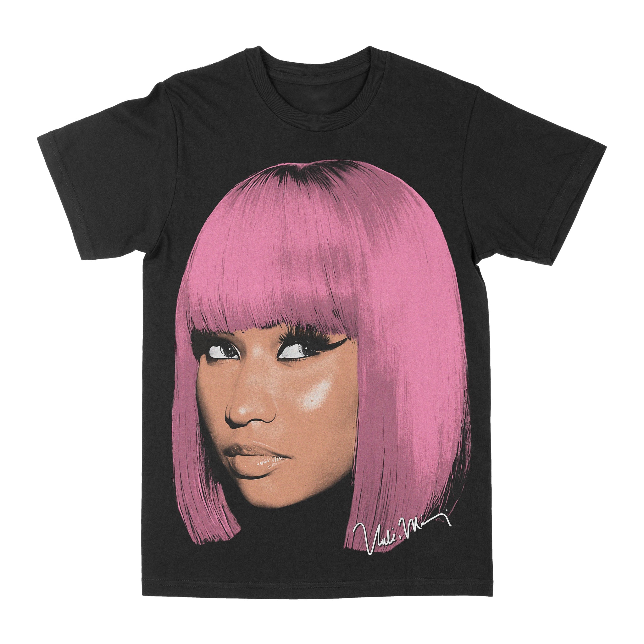 Nicki Minaj Big Face Pink Hair Graphic Shirt
