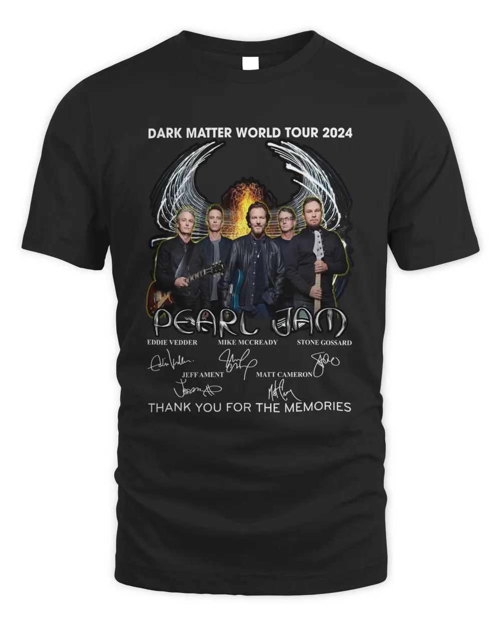 Official Dark Matter World Tour Pearl Jam Thank You For The Memories Shirt