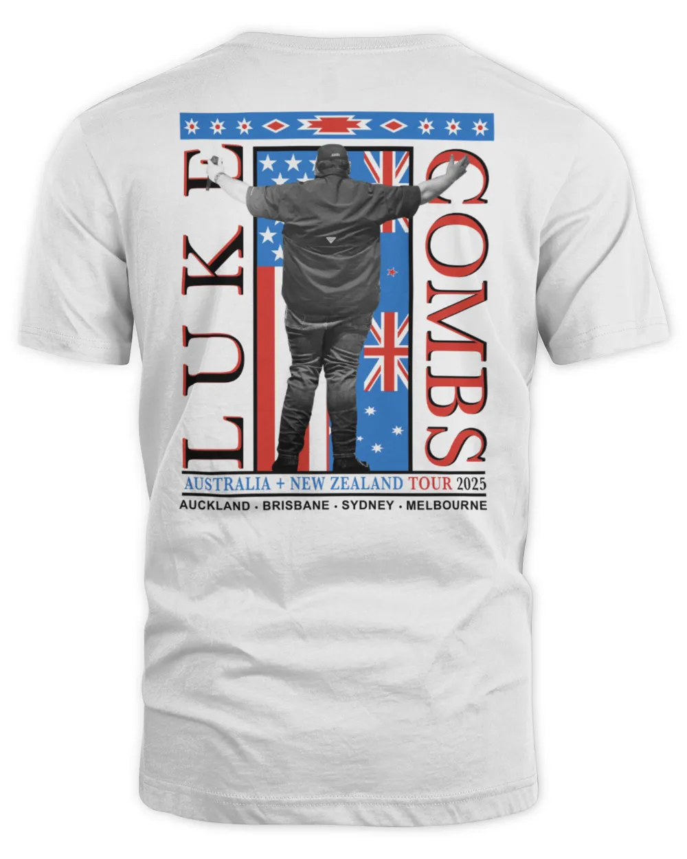 Luke Combs Merch Tour 2025 Photo Shirt White