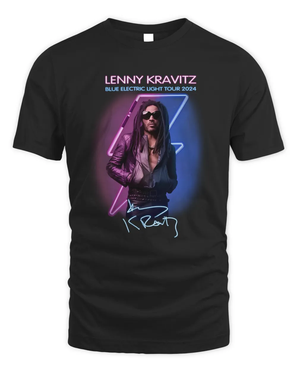 Official Lenny Kravitz Blue Electric Light Tour Shirt