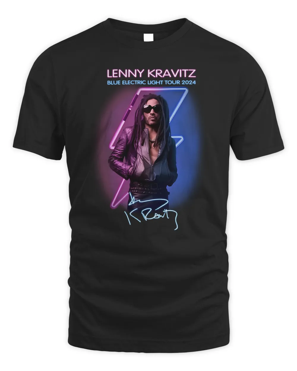 Official Lenny Kravitz Blue Electric Light Tour Shirt Shirt