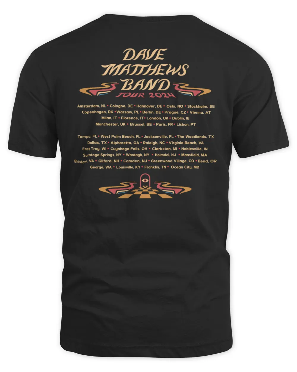 Official Dave Matthews Band Tour Shirt Black