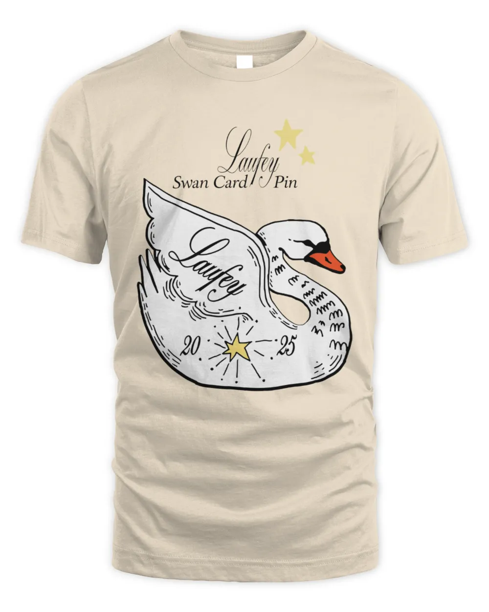 Laufey Merch Store Swan Card Pin Shirt