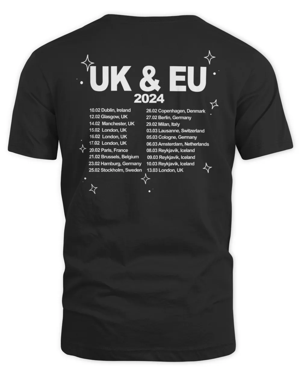 Laufey Merch Bewitched Uk-Eu Navy Tour Shirt