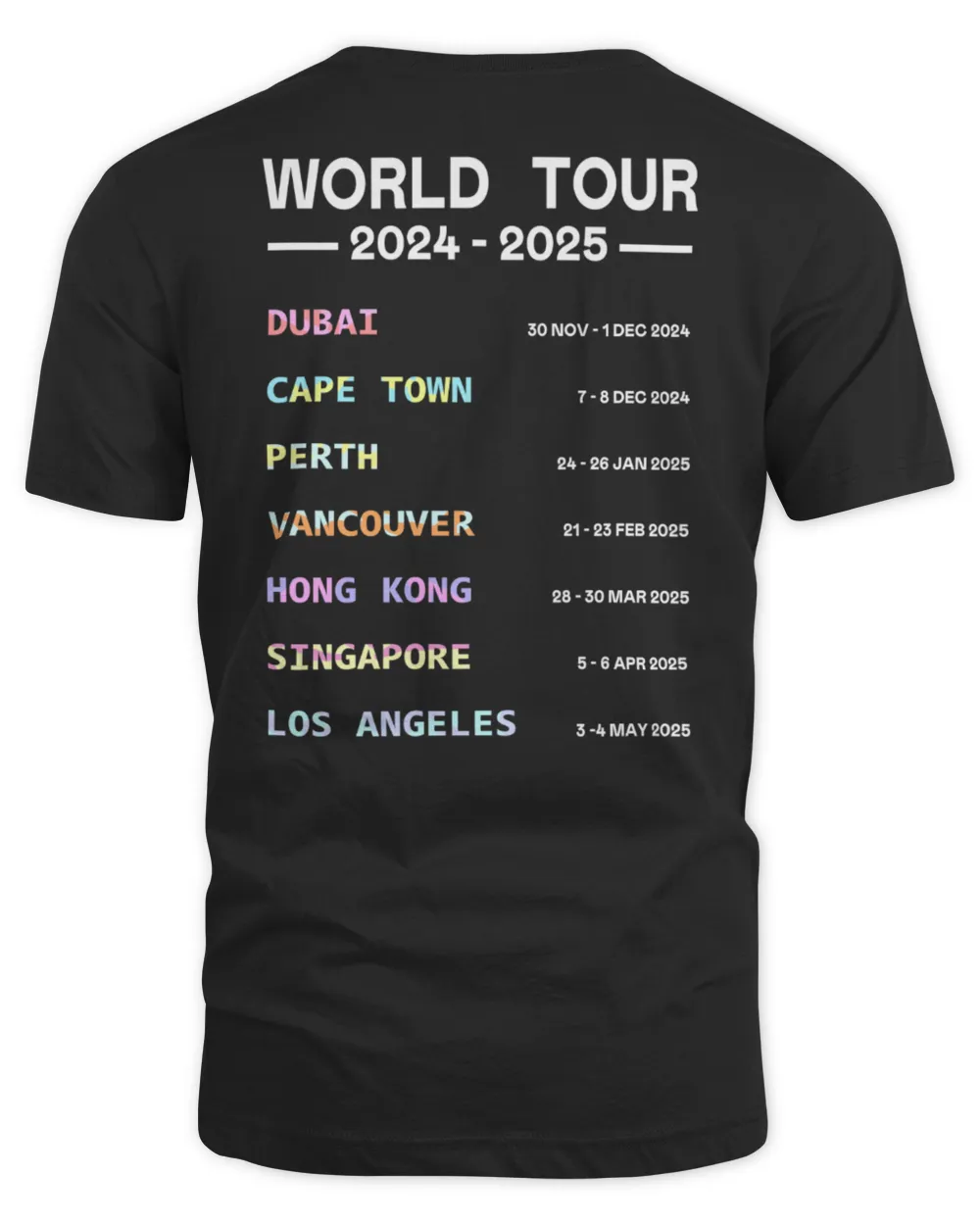 Svns 2025 Perth Global Tour Shirt Black