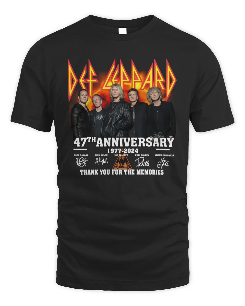 Def Leppard Band 47Th Anniversary Signature Thank You For The Memories Shirt