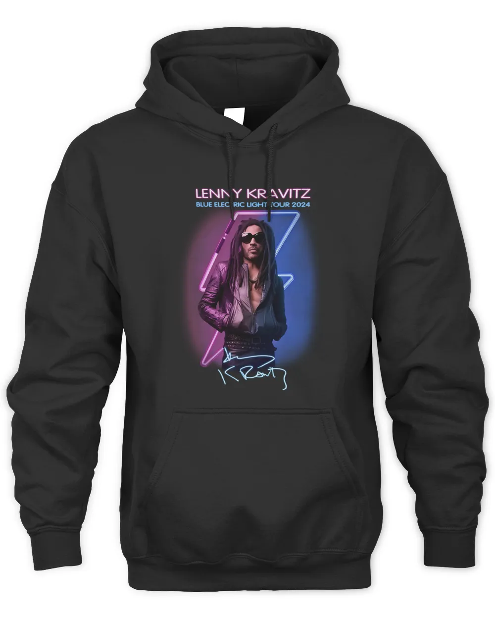 Official Lenny Kravitz Blue Electric Light Tour Hoodie Hoodie