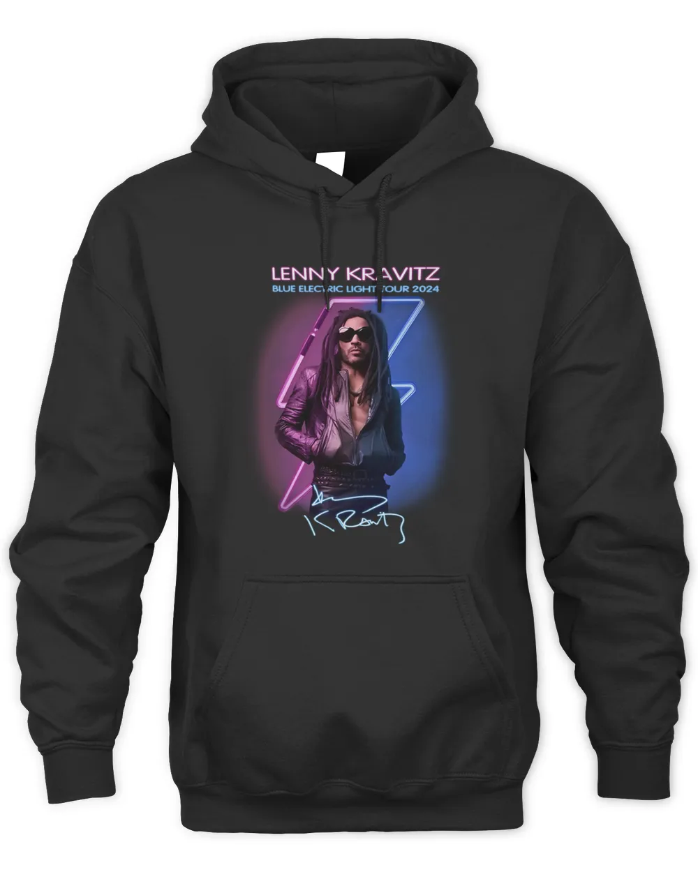 Official Lenny Kravitz Blue Electric Light Tour Hoodie
