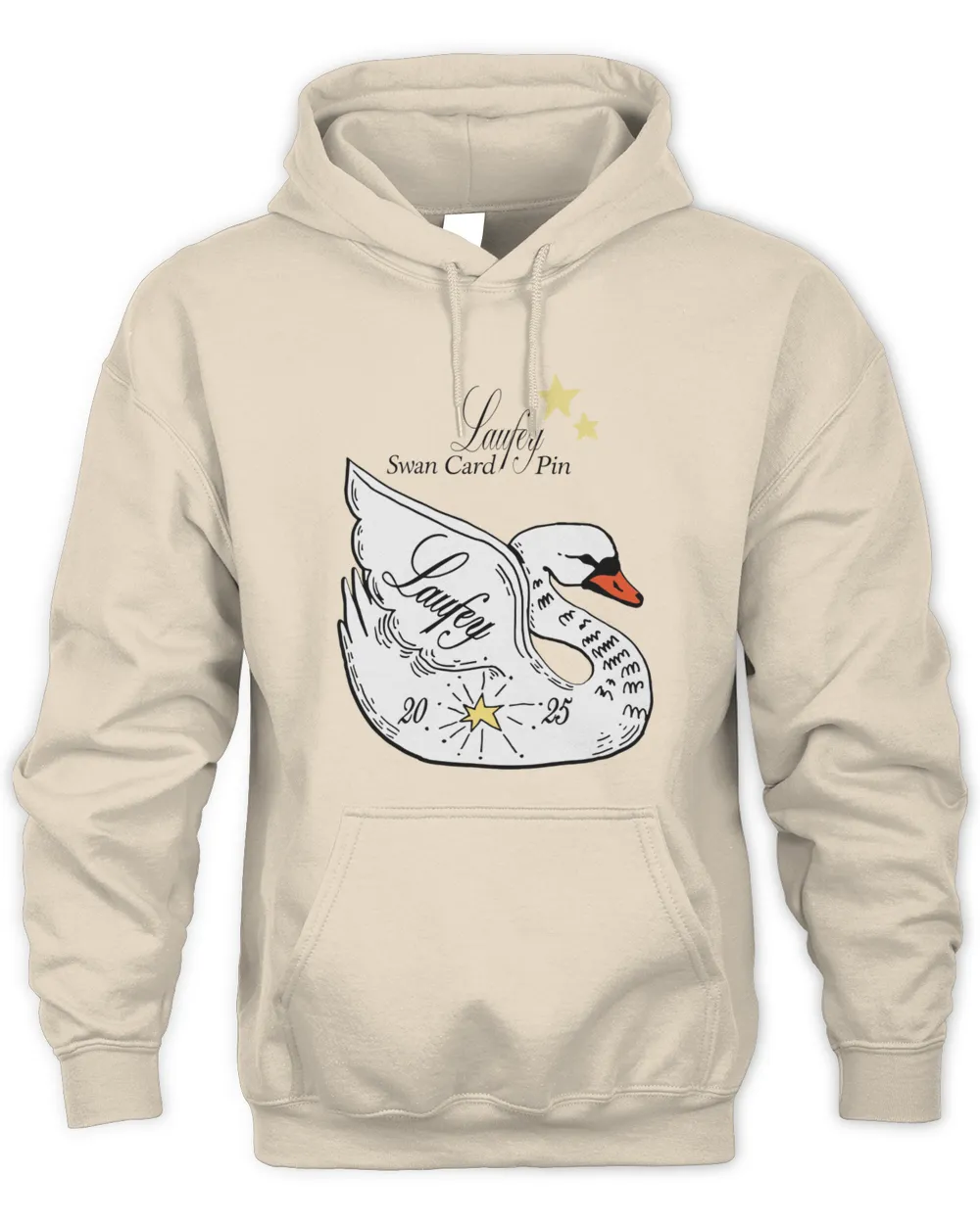 Laufey Merch Store Swan Card Pin Hoodie