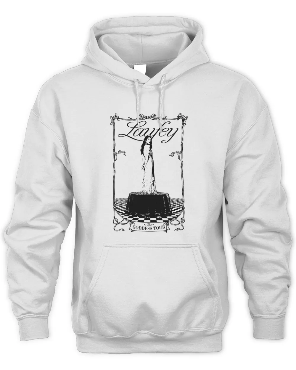 Laufey Merch The Goddess Tour Hoodie White