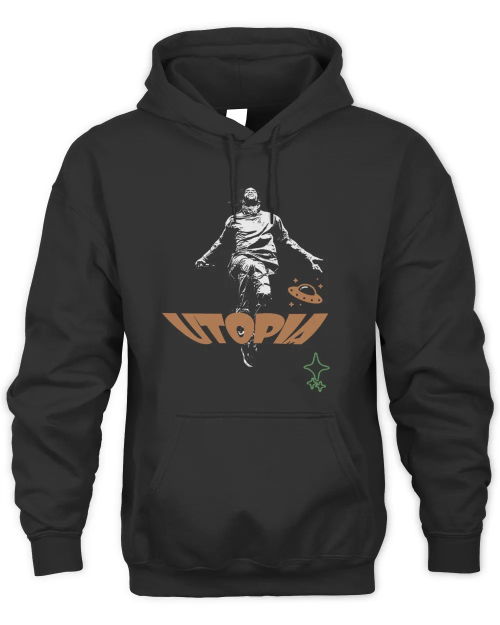 Travis Scott Utopia Merch Black Oversized Hoodie