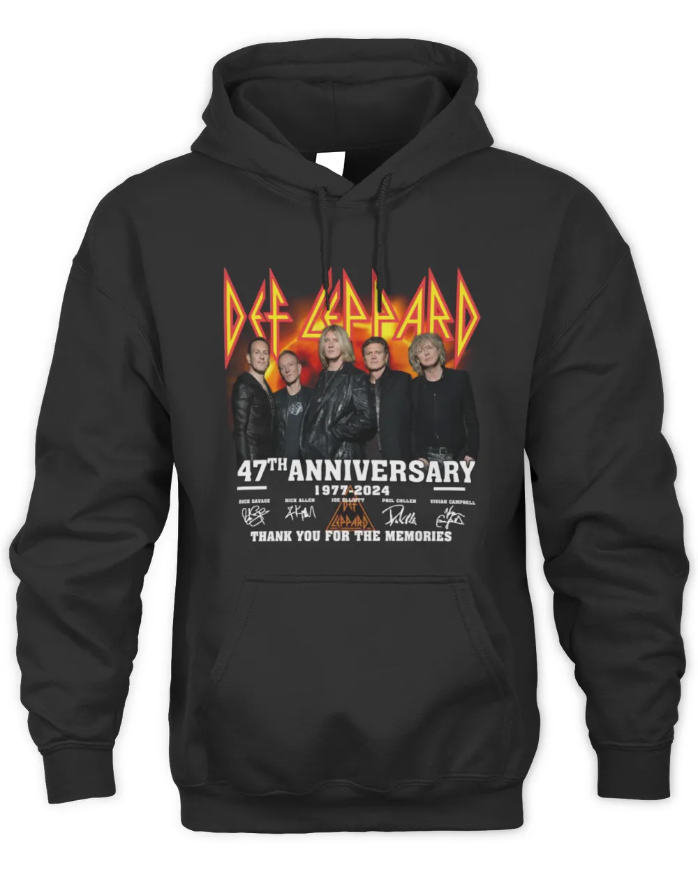 Def Leppard Band 47Th Anniversary Signature Thank You For The Memories Hoodie
