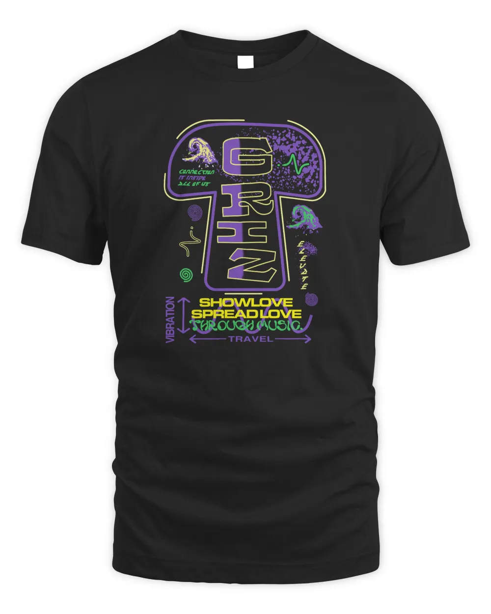 Griz Mushroom Connection Black Official Shirt