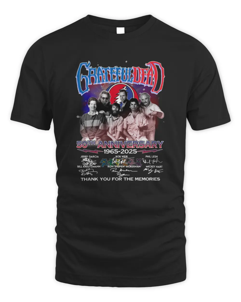 Grateful Dead 50Th Anniversary 1965-2025 Thank You For The Memories T-Shirt