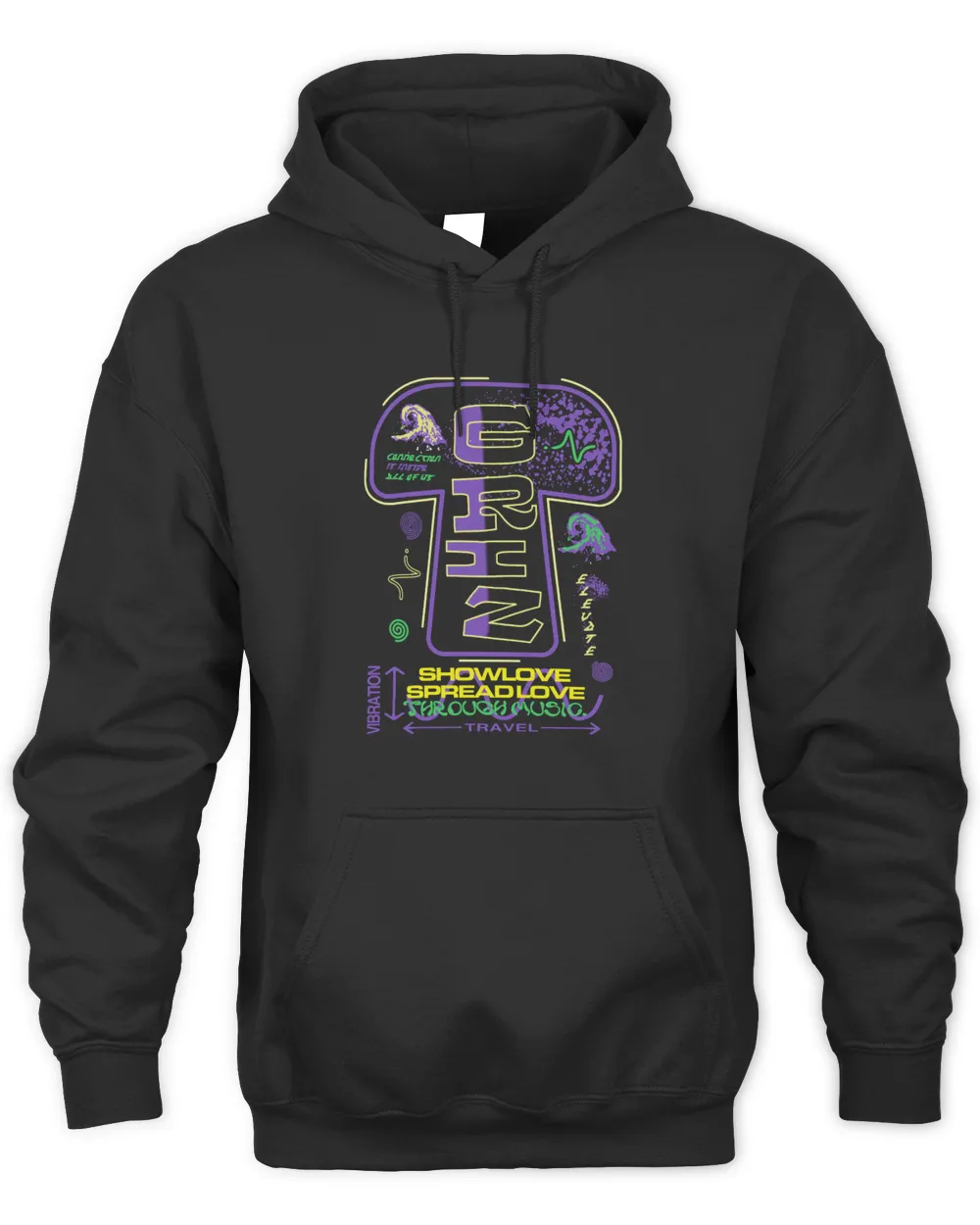 Griz Mushroom Connection Black Official Hoodie