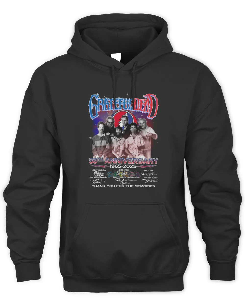 Grateful Dead 50Th Anniversary 1965-2025 Thank You For The Memories Hoodie