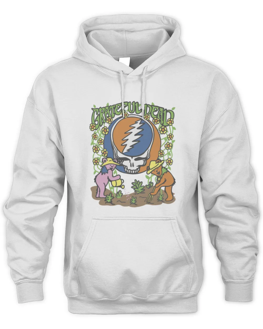 Grateful Dead Rock Bear Gardent Hoodie White