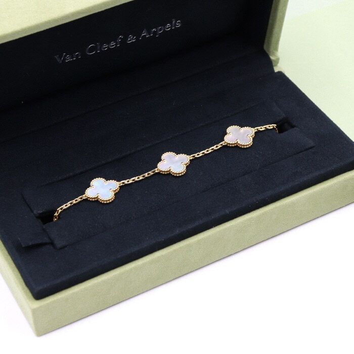 Van Cleef & Arpels Vintage Alhambra Bracelet in 18K Yellow Gold with 5 Motifs AAP50970 134551154