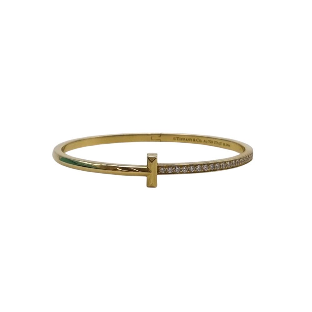 Tiffany & Co Tiffany T1 Narrow Diamond Yellow Gold Bracelet TIB042510 134552334