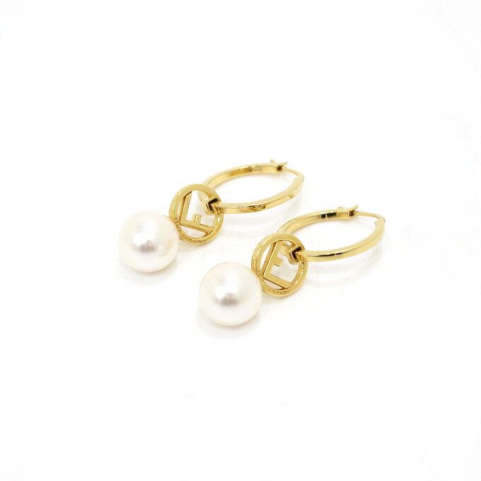 Fendi 8AH439 F is Pearl Gold Earrings 50727 134041953