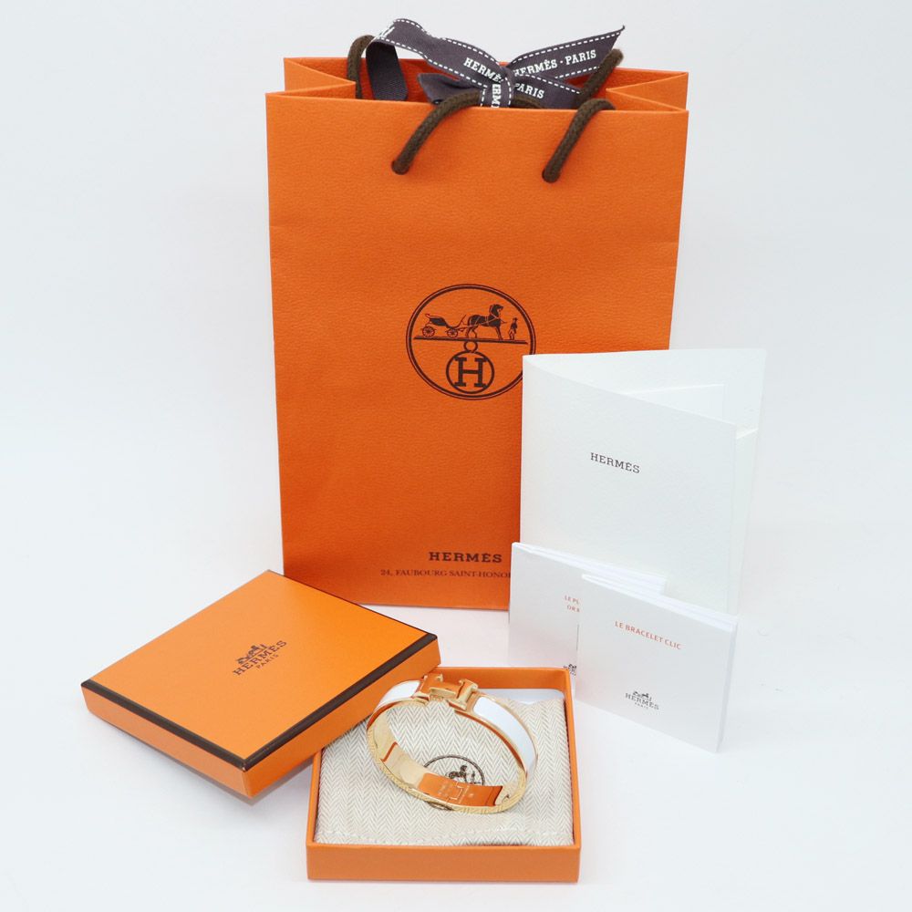 Hermes Hermes Click H Bracelet PM Rose Gold + White 2024 134092716