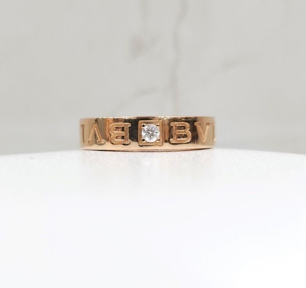 Bulgari 18k Gold Diamond Ring Size 44 SKU 133673006