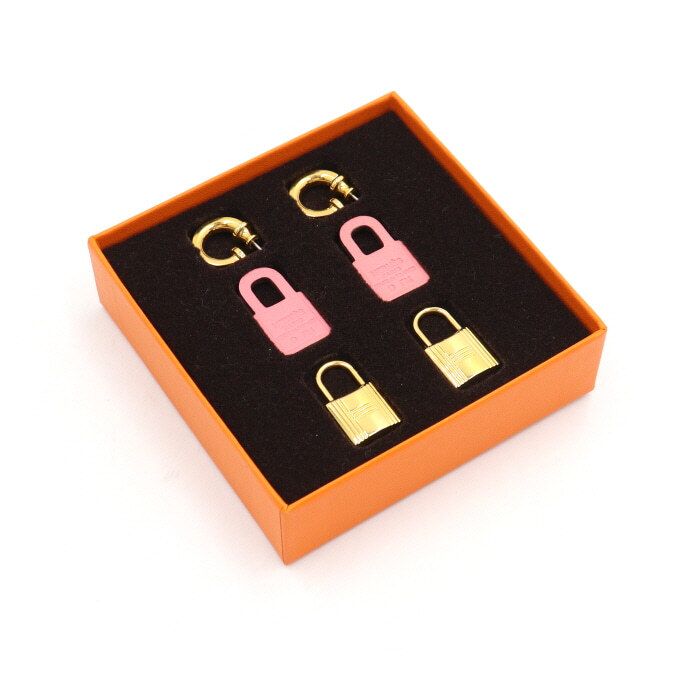 Hermes Yellow Gold Lock Earrings aa50564 133626631
