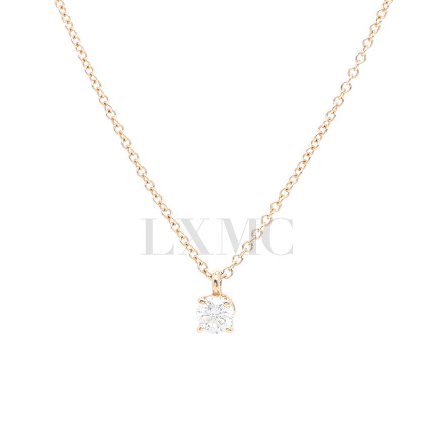 Tiffany & Co Tiffany Solitaire Diamond Necklace 0.18CT Rose Gold 133586278
