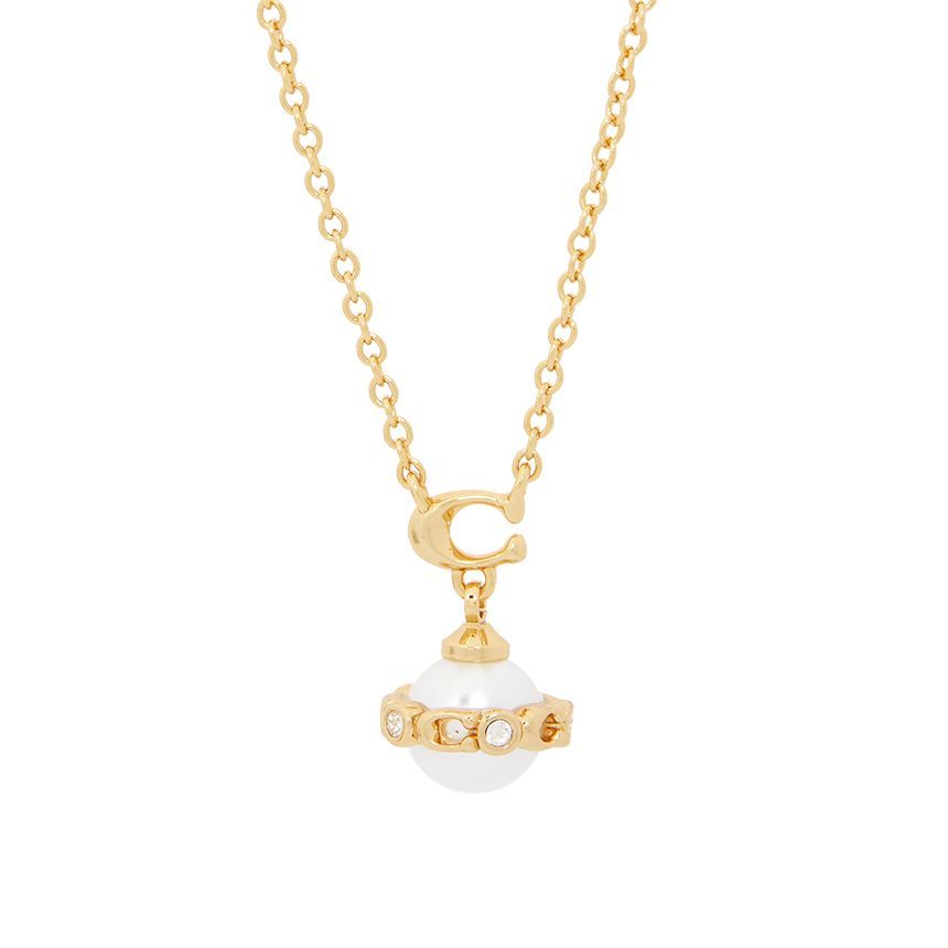 Coach Signature Pearl Orb Women's Necklace 517799 GLD 107 133468207