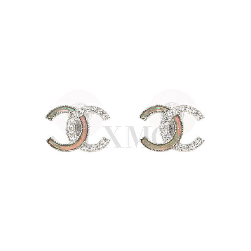 CHANEL Silver Earrings Cubic CC Logo A97531 133156854