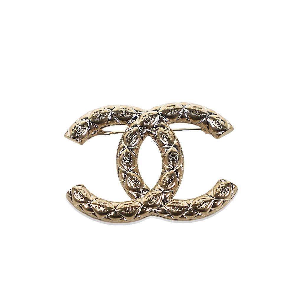 CHANEL CC Logo Quilted Brooch 133116245