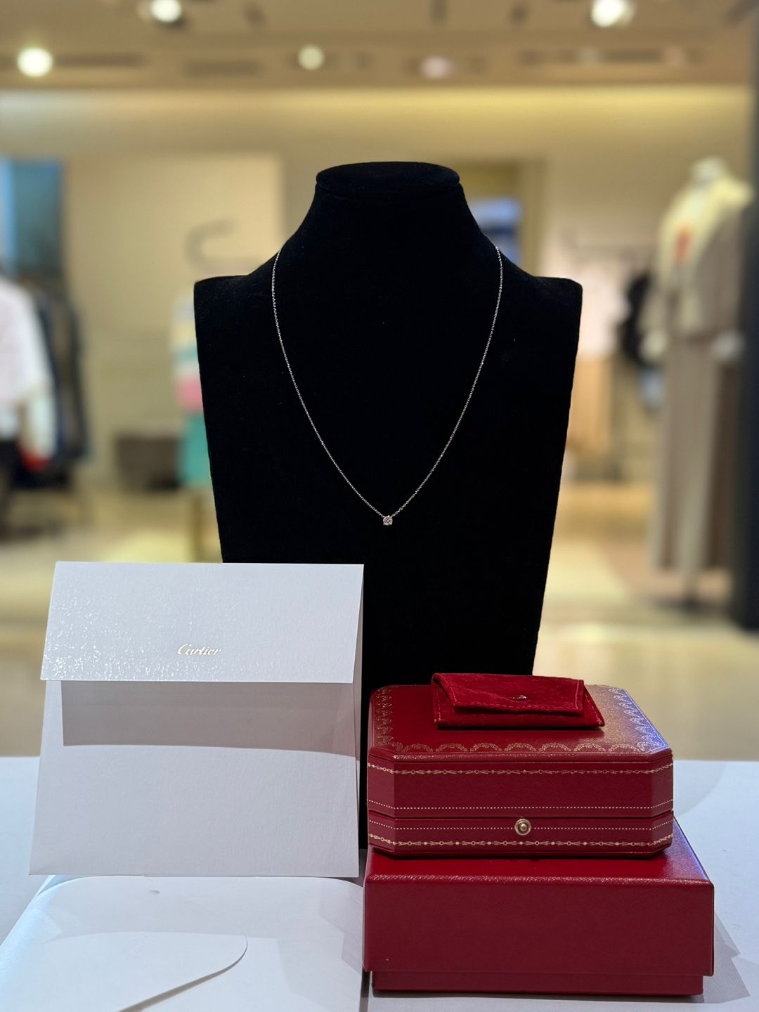 Cartier 1895 Brilliant Cut Diamond White Gold Necklace N7424179 133190311