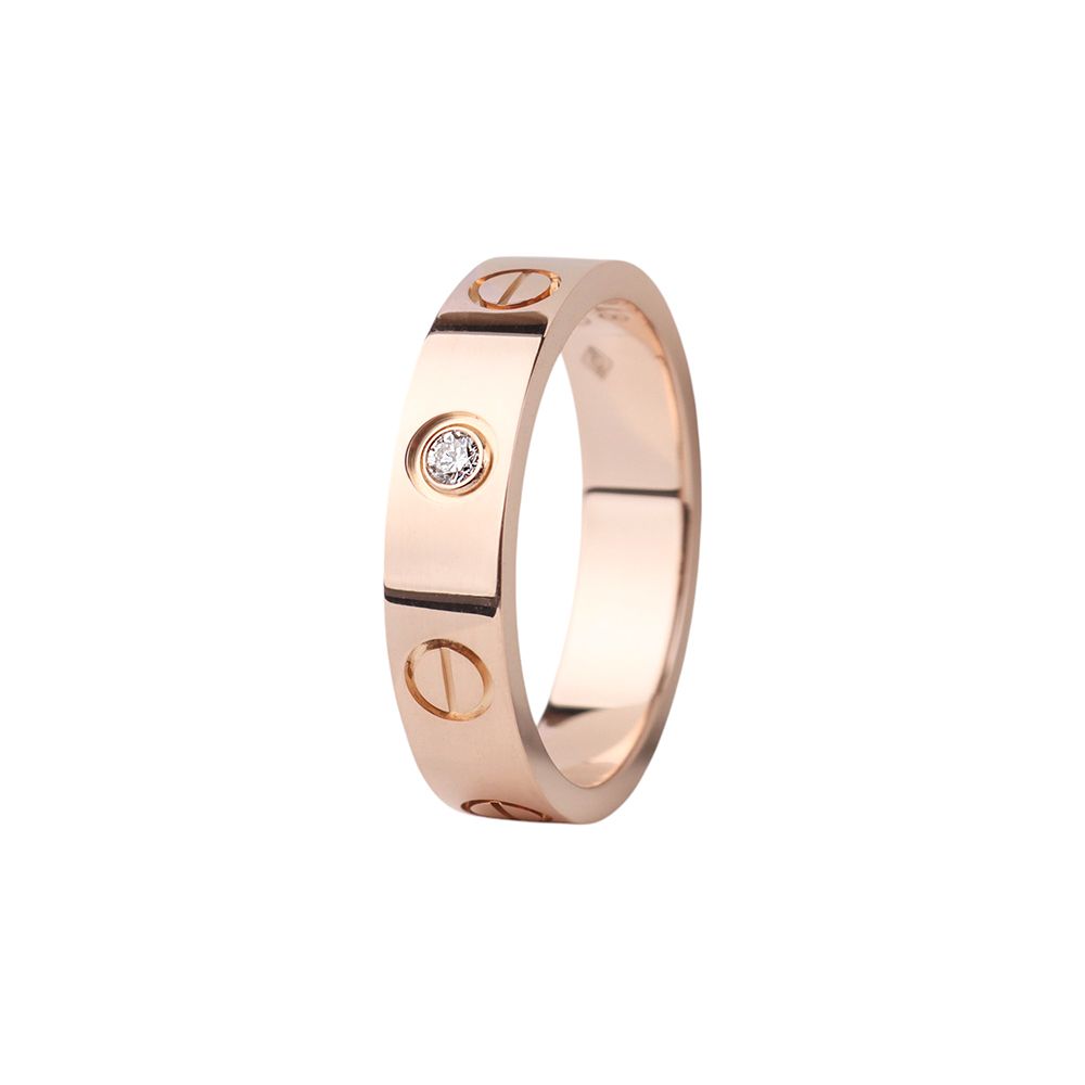 Cartier Mini Love Ring in Pink Gold with 1 Diamond 48 B40507 34666-2 132717530