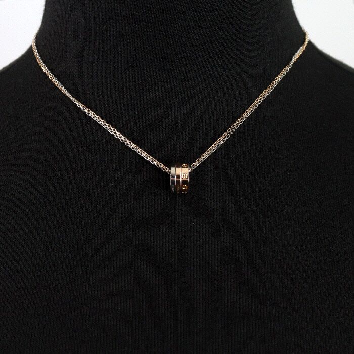 Cartier Triple Love Necklace with 6 Diamonds in White Gold aa48540 130054208