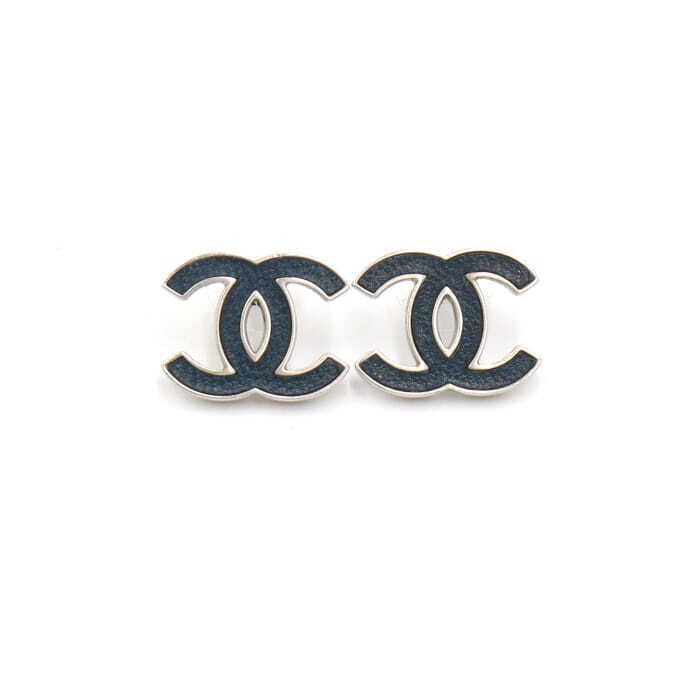 CHANEL Navy Blue CC Logo Earrings 13th Season aa49930 132235542